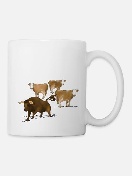 Bull, cows - Mug - white