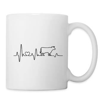 cow heartbeat cow farm farmer farmer funny - Mug - white - Right