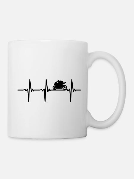 Ligne de moto Heartbeat - Mug blanc - blanc