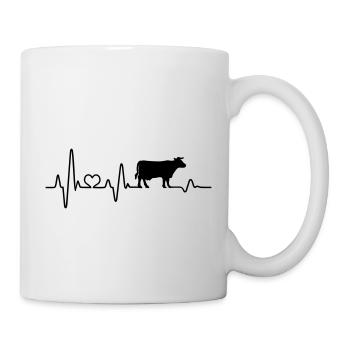 Cow heartbeat farm cows farmer funny beef - Mug - white - Right