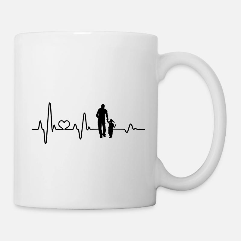 Bester Papa Vater Tochter Hand in Hand Herzschlag - Tasse - Weiß