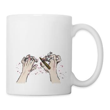 Wrecked Hands Kletter T-Shirt Design - Tasse - Weiß - Rechts