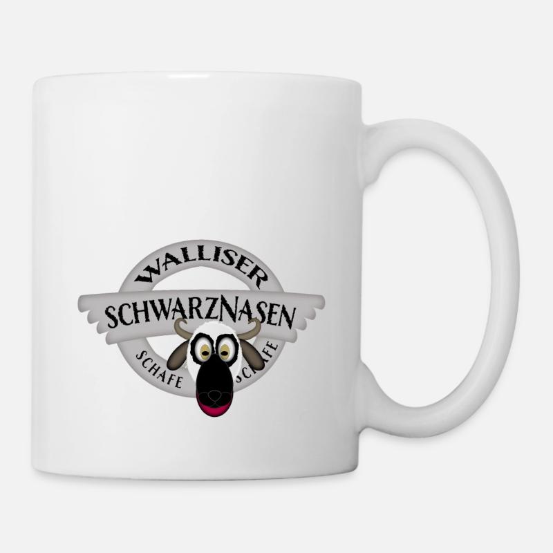walliser schwarznasenschafe logo - Tasse - Weiß