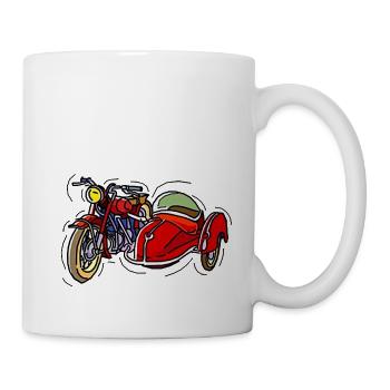 Moto avec side-car 3 - Mug blanc - blanc - Droite