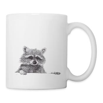 Raccoon drawing - Mug - white - Right