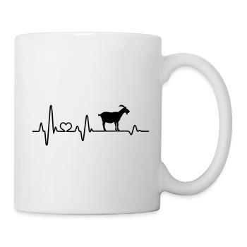Ziege Ziegenbock EKG Herzschlag Ziegen Zicke Bauer - Tasse - Weiß - Rechts
