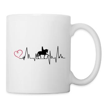 Heartbeat dressage rider classic heart - Mug - white - Right