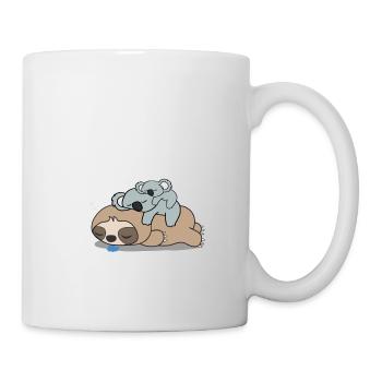 Just Do Nothing, Koalas und Faultier, Geschenk - Tasse - Weiß - Rechts