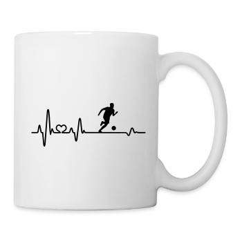 Fußball Fußballspieler Fußballer Herzschlag EKG - Tasse - Weiß - Rechts