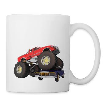 Monstertruck, Geländewagen, Pickup, Van - Tasse - Weiß - Rechts