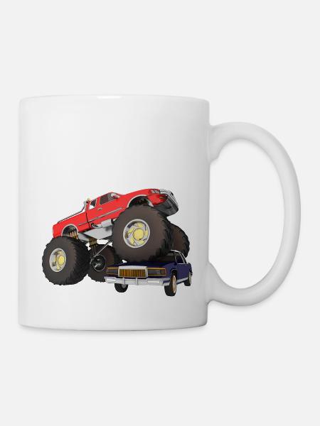 Monstertruck, Geländewagen, Pickup, Van - Tasse - Weiß