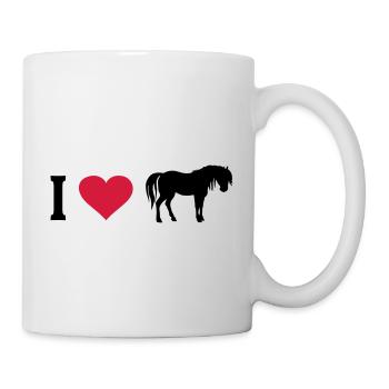 J'aime les chevaux coeur cheval cheval amant cavalier - Mug blanc - blanc - Droite