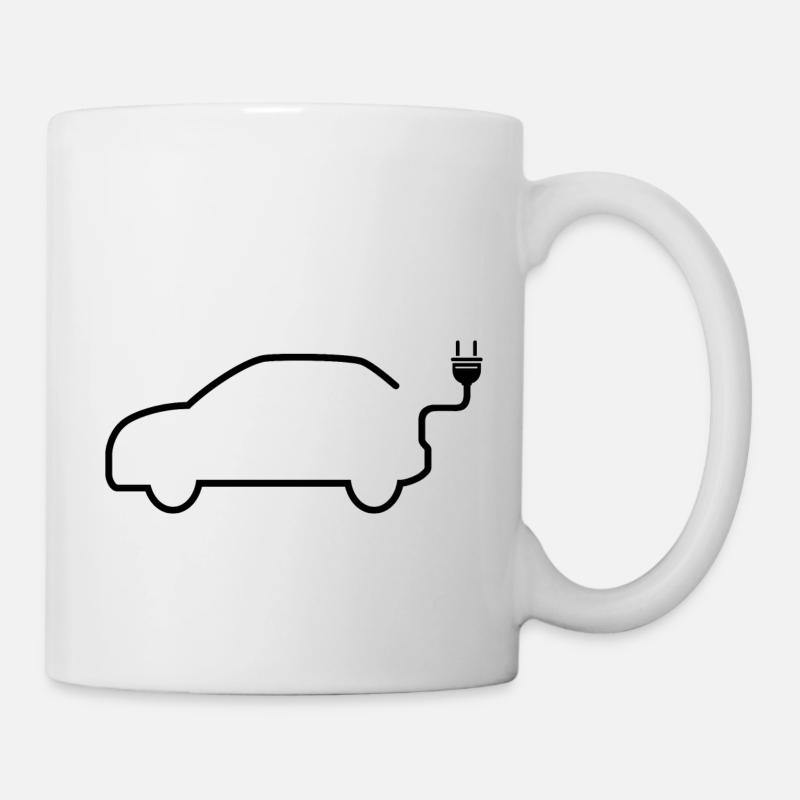Voitures électriques Véhicules électriques E-Auto E-Mobilité - Mug blanc - blanc