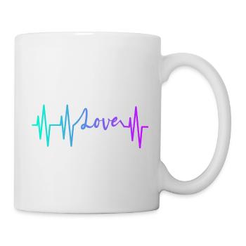 HEARTBEAT LOVE GRADIENT BLUE PURPLE - Mug - white - Right