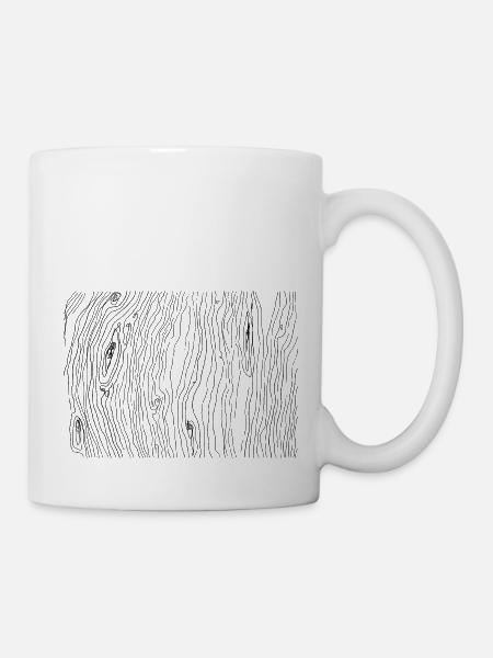 Holz Maserung Muster - Tasse - Weiß