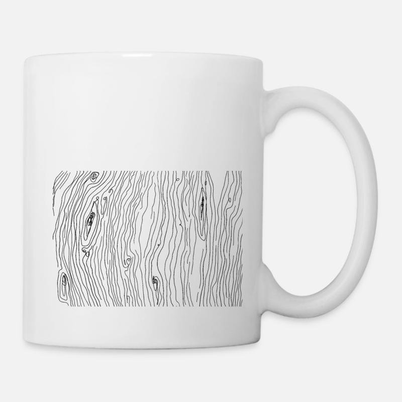 Holz Maserung Muster - Tasse - Weiß