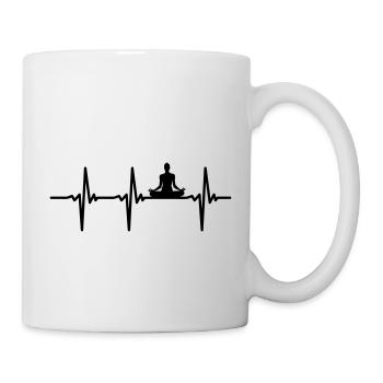 Battements de coeur Yoga Vector - Mug blanc - blanc - Droite