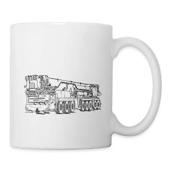 Mobile crane car crane LTM 1650-8. 1 Dark - Mug - white - Right