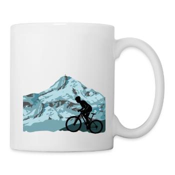 Mountainbike Fahrrad fahren Berge Gebirge - Tasse - Weiß - Rechts