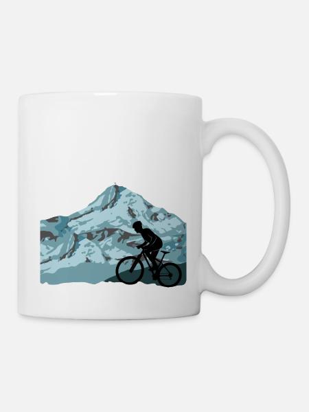 Mountainbike Fahrrad fahren Berge Gebirge - Tasse - Weiß