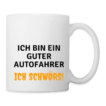 Ich bin ein guter Autofahrer Ich schwörs! - Tasse - Weiß - Rechts