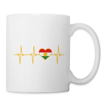 Kurdistan Kurd Kurdish heartbeat - Mug - white - Right