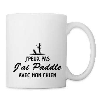 Je peux pas j'ai paddle avec mon chien - Mug blanc - blanc - Droite