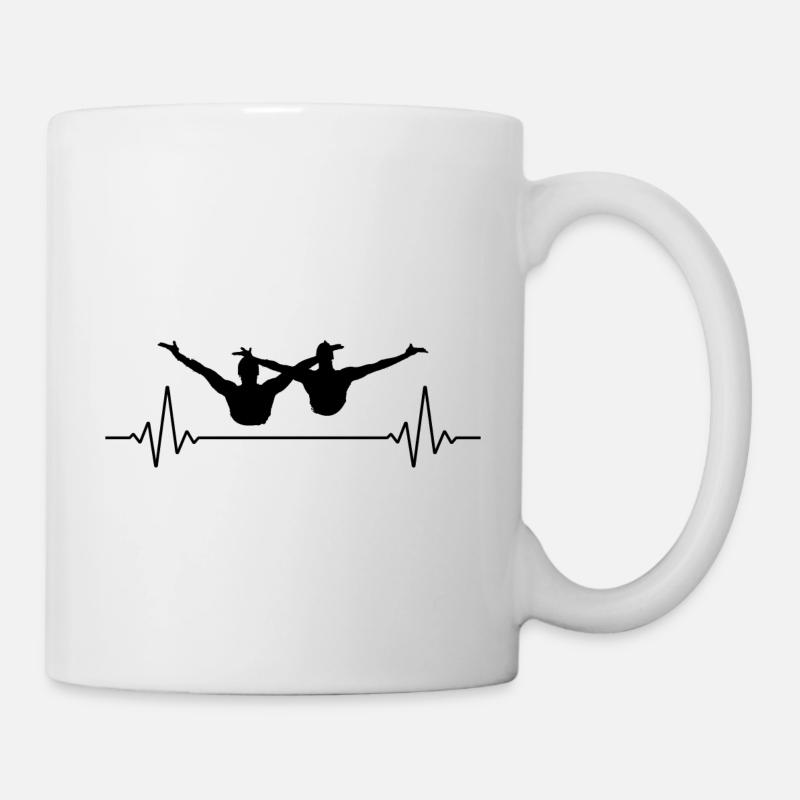 Synchro Schwimmen Synchronschwimmen Herzschlag - Tasse - Weiß