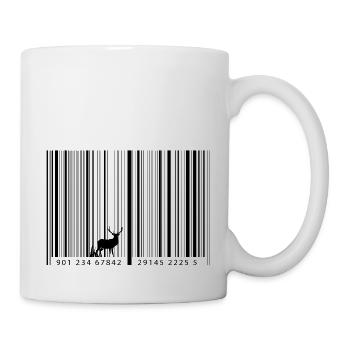 Code-barres comme forêt avec cerf - Mug blanc - blanc - Droite