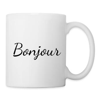 Bonjour - Mug blanc - blanc - Droite