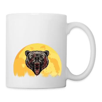 Angry Bear Sunset Retro Nature - Mug - white - Right