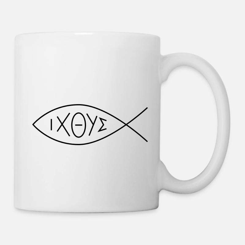 Christliches Symbol Ichthys - Tasse - Weiß