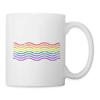 Couleurs arc-en-ciel Vagues LGBTQ - Mug blanc - blanc - Droite