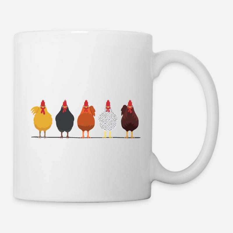 Poulets poules coq coq - Mug blanc - blanc
