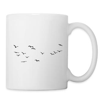 Vögel Vogelschwarm - Tasse - Weiß - Rechts