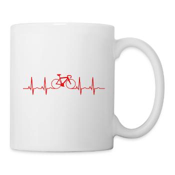 Herzschlag Rennrad Fahrrad Heartbeat Puls Mann Rad - Tasse - Weiß - Rechts