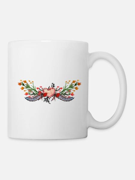 Blumen - Tasse - Weiß