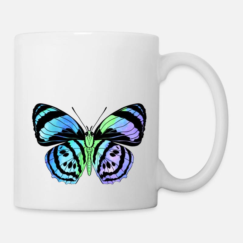 Farfalla Farfalla Animale Colore colorato - Tazza - bianco
