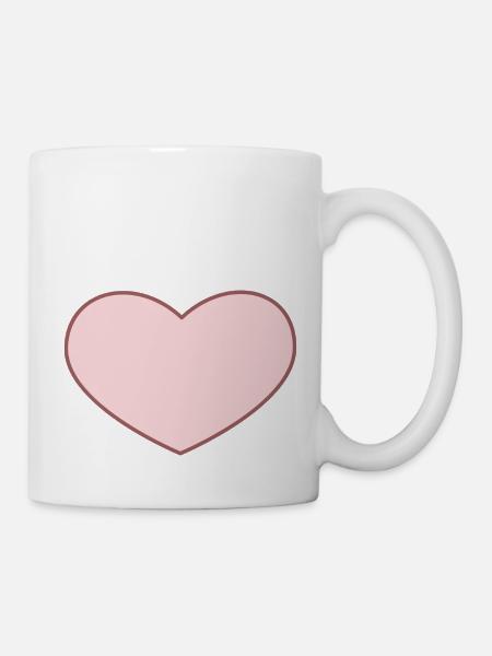 Herz Rosa - Tasse - Weiß