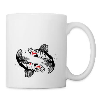 Koi carp in doubles - Mug - white - Right