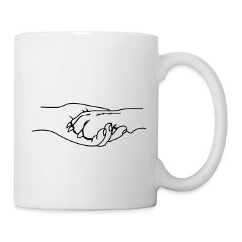 hand pfote - Tasse - Weiß - Rechts