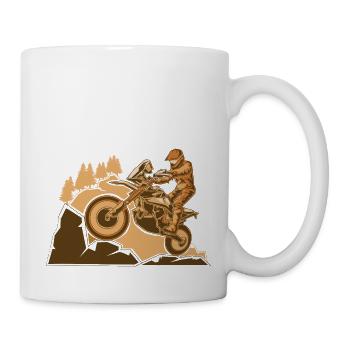 Enduro Motorrad Adventure - Tasse - Weiß - Rechts