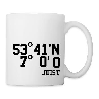 Juist Koordinaten Nordsee Insel Urlaub Geschenk - Tasse - Weiß - Rechts