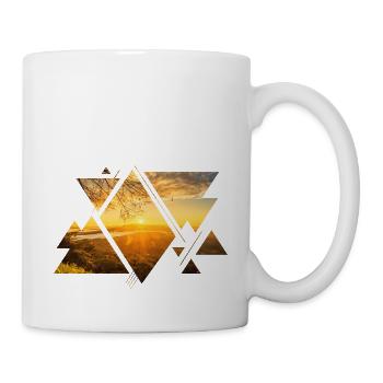 Natur Abenteuer Wald Berge Sonne Sonnenuntergang - Tasse - Weiß - Rechts