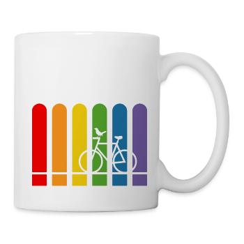 Rainbow rounded bike - Mug - white - Right