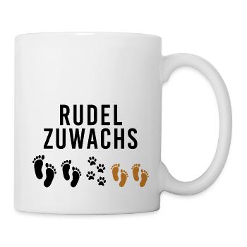 Rudelzuwachs Baby schwanger Hund Katze Zwillinge - Tasse - Weiß - Rechts