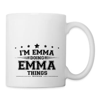 Je suis Emma en train de faire des choses Emma - Mug blanc - blanc - Droite