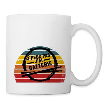 je peux pas j ai batterie humour batteur drôles - Mug blanc - blanc - Droite