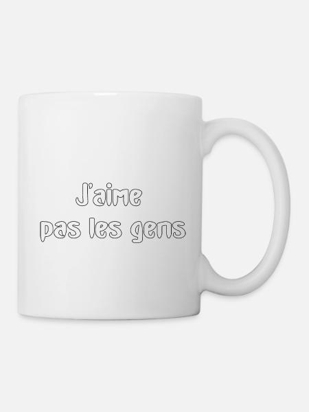 J'aime pas les gens... - Mug blanc - blanc