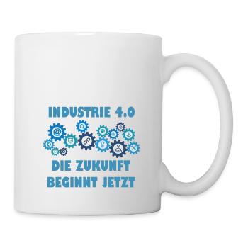 Industrie 4.0 Die Zukunft beginnt jetzt Geschenk - Tasse - Weiß - Rechts